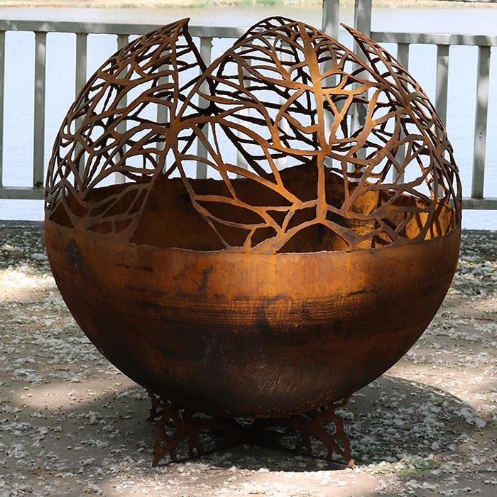 artistic spherical fire pits