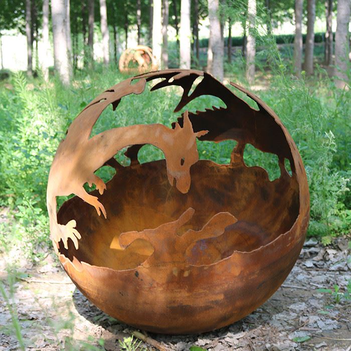 corten steel sphere