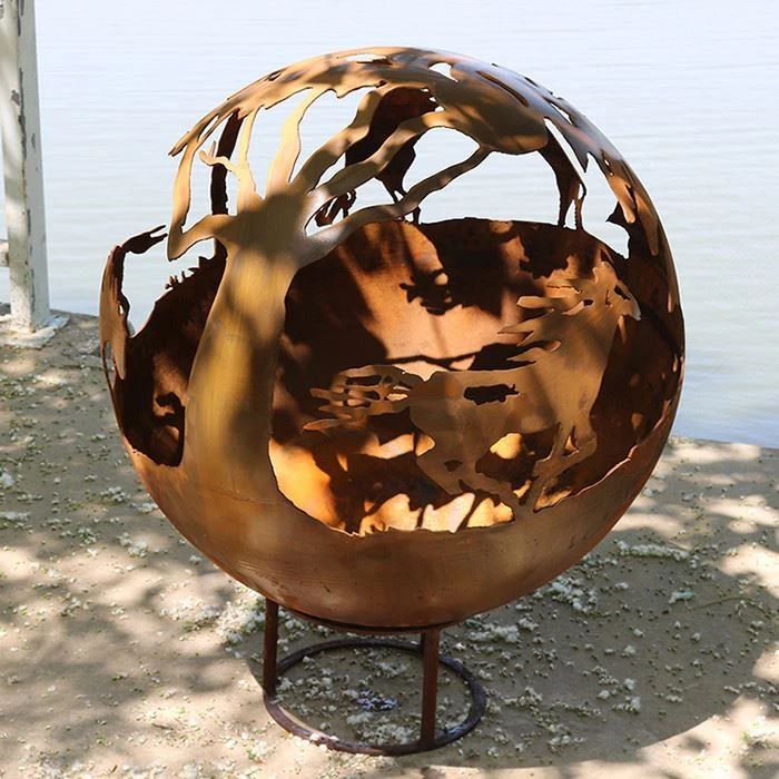 corten steel wood burning fire pit