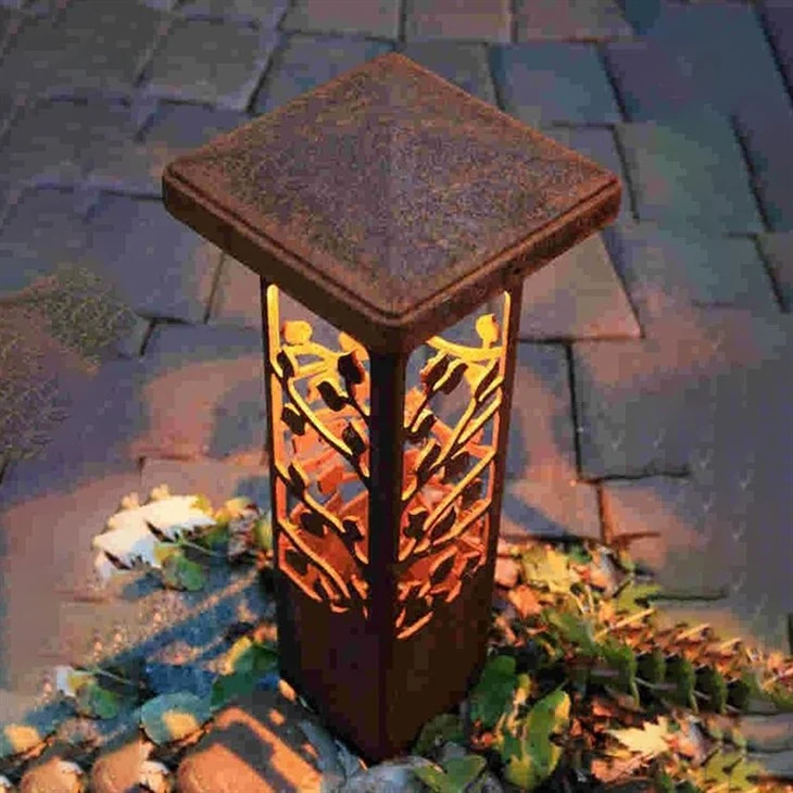 Corten Steel Gardening Bollard Light